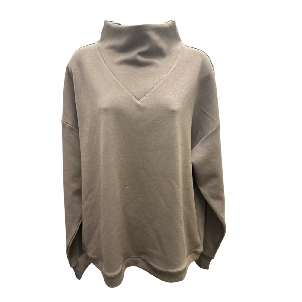 (Lot 2) YOGALICIOUS LUX Women’s M Crosstrain pullover Shirt gray taupe Long - Picture 2 of 8